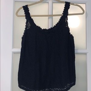 Hollister Navy Blue Lace Tank Top